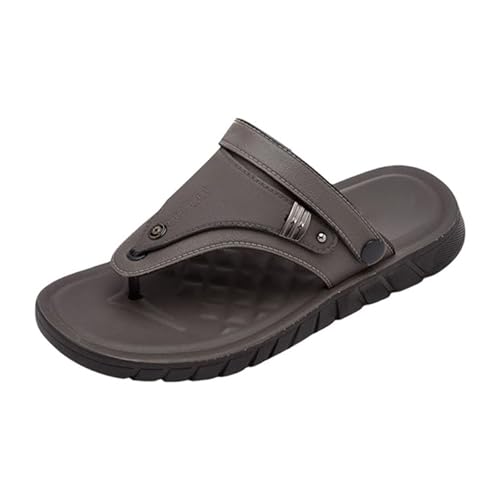 CLSQLXYJZC Rutschfeste Herren-Flip-Flops Mit Korrekturfunktion, Herren-Outdoor-Strandsandalen Mit Offener Zehenpartie Und Fußgewölbeunterstützung, Atmungsaktive Sommersandalen(Gris,45 EU) von CLSQLXYJZC