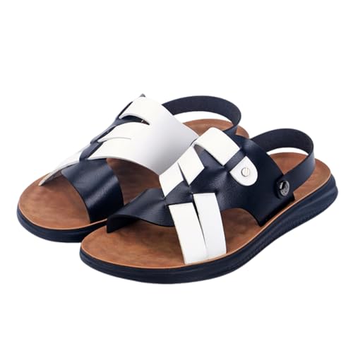 Herrensandalen, Herren-OutdoorSandalen Mit Offener Zehenpartie Verstellbarer Weicher Sohle Und Fußgewölbeunterstützung, Atmungsaktive Rutschfeste Sommer-Sportschuhe Für Den Strand(Black white,38 EU) von CLSQLXYJZC