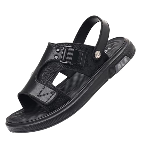 Offene Ledersandalen Herren-Sportsandalen Mit Fußgewölbeunterstützung Verstellbar Für Sommer Strand Freizeit Zum Hineinschlüpfen, Leichtgewichtige Atmungsaktive Autofahrersandalen Ohl(39 EU) von CLSQLXYJZC