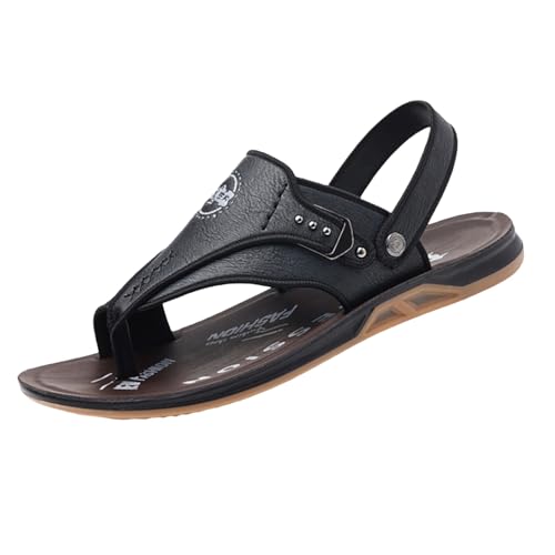 Rutschfeste Herren-Wassersandalen, Lässige Offene Atmungsaktive Strandsandalen Mit Clip-Zehen-Einsatz Und Fußgewölbeunterstützung, Atmungsaktive Orthopädische Schuhe Zur Korrektur Von(Black,39 EU) von CLSQLXYJZC