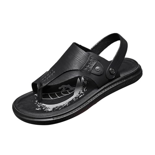 Sommer-Strandschuhe Für Herren, Herren-Outdoor-Strandsandale Mit Clip-Zehenpartie Und Offener Zehenpartie Mit Fußgewölbeunterstützung, Modische Lässige Atmungsaktive Sport-Sandalen(B black,38 EU) von CLSQLXYJZC