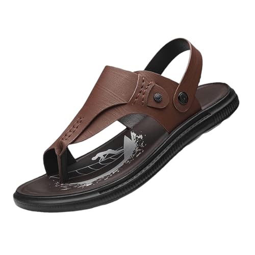 Sommer-Strandschuhe Für Herren, Herren-Outdoor-Strandsandale Mit Clip-Zehenpartie Und Offener Zehenpartie Mit Fußgewölbeunterstützung, Modische Lässige Atmungsaktive Sport-Sandalen(Brown,41 EU) von CLSQLXYJZC