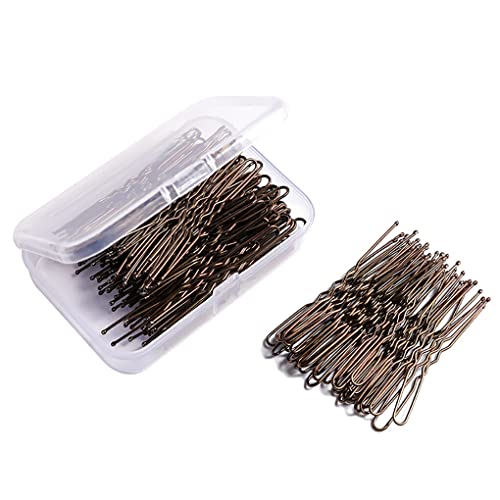 CLSSLVVBN 1 Set Fashion Für Bobby Pins Großer einfacher Stil U förmiger Knoten Metall unsichtbare mehrfarbige Accessoires Haarspangen für Frauen, Kaffee/100St von CLSSLVVBN