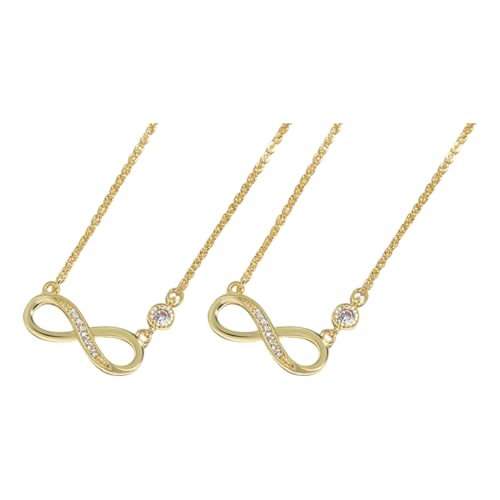 CLSSLVVBN 2pcs Herzkette Silber Easy Cleaning For Simple Care Routine Halskette Damen Silber Damen Schmuck Collier Damen Jewellery, goldfarben, 2 * 1, Halsketten von CLSSLVVBN