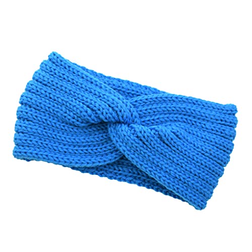 CLSSLVVBN Gehäkeltes Stirnband, einfacher Stil, Sport Stirnband, flexibles Schweißband, elastische Weichheit, Ohrenschützer, Haarband für Yoga, Blauer See von CLSSLVVBN