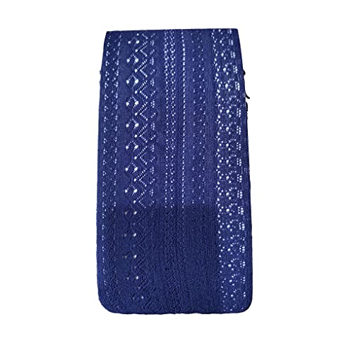 CLSSLVVBN Gestrickte Baumwollstrumpfhose Frauen Exquisite Spitzenstrumpfhose Hautfreundlich Atmungsaktiv Herbst Winter Gestreifte Strümpfe Weibliche Strumpfhose, Dunkelblau von CLSSLVVBN
