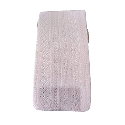 CLSSLVVBN Gestrickte Baumwollstrumpfhose Frauen Exquisite Spitzenstrumpfhose Hautfreundlich Atmungsaktiv Herbst Winter Gestreifte Strümpfe Weibliche Strumpfhose, Hell Pink von CLSSLVVBN
