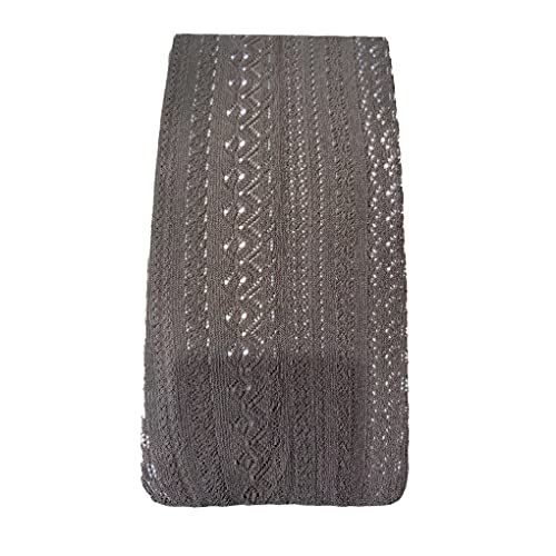 CLSSLVVBN Gestrickte Baumwollstrumpfhose Frauen Exquisite Spitzenstrumpfhose Hautfreundlich Atmungsaktiv Herbst Winter Gestreifte Strümpfe Weibliche Strumpfhose, Kaffeefarbe von CLSSLVVBN