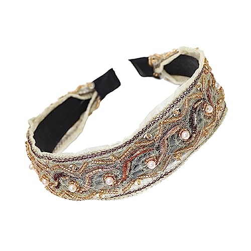 CLSSLVVBN Haarbänder Fliege Twist Knoten Stirnband Haarband Stickerei Glitzer Perlen Wrap Turban Breite verstellbare Stirnbänder Damen Accessoires, Schwarzer Perlenknoten CLSSLVVBN Haarbänder Fliege Twist Knoten Stirnband Haarband Stickerei Glitzer Perlen Wrap Turban Breite verstellbare Stirnbänder Damen Accessoires, Schwarzer Perlenknoten von CLSSLVVBN