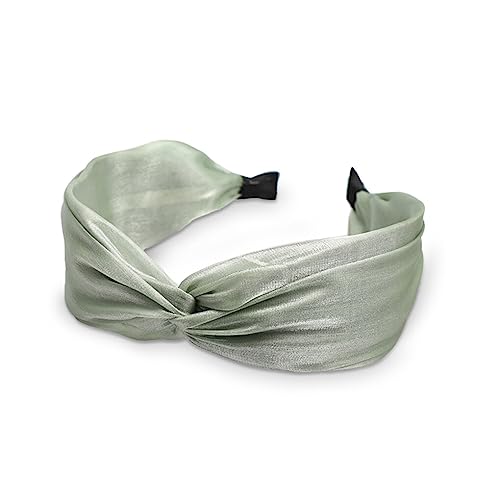 CLSSLVVBN Haarbänder breit, eleganter Stil, verschiedene Farben, Twist Knot Stirnband, verstellbare Stirnbänder, kreatives Geschenk für Frauen und Mädchen, Minzgrün von CLSSLVVBN