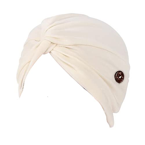 CLSSLVVBN Modische Headwraps Einfacher Stil Atmungsaktives Premium Material mit Knöpfen Elastizität Damen Stirnbänder Accessoires Damen, Beige von CLSSLVVBN