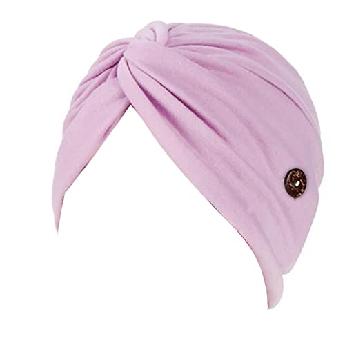 CLSSLVVBN Modische Headwraps Einfacher Stil Atmungsaktives Premium Material mit Knöpfen Elastizität Damen Stirnbänder Accessoires Damen, Violett von CLSSLVVBN