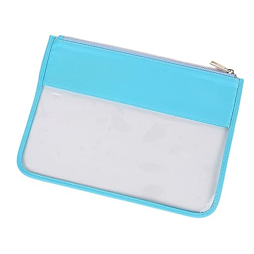 CLSSLVVBN Stilvolle und praktische Kosmetiktasche für Make up im akademischen Stil. Kompakte transparente Nylon Make up Tasche. Damen Make up Tasche, Blau von CLSSLVVBN