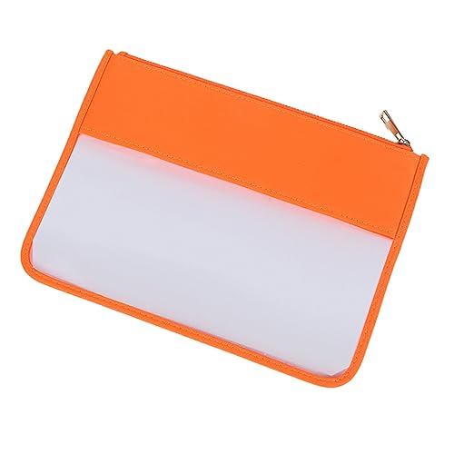 CLSSLVVBN Stilvolle und praktische Kosmetiktasche für Make up im akademischen Stil. Kompakte transparente Nylon Make up Tasche. Damen Make up Tasche, orange von CLSSLVVBN