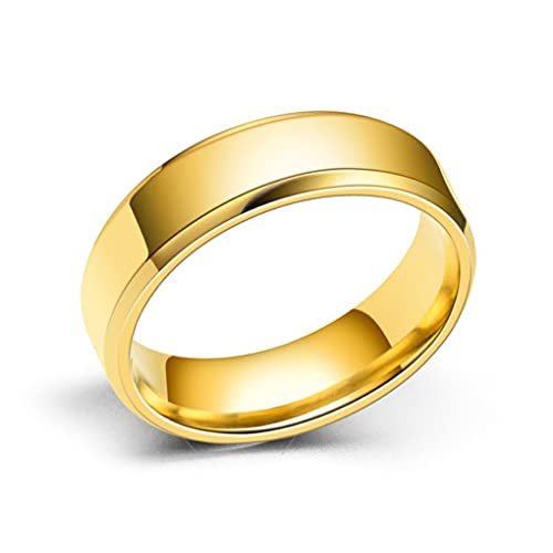 CLSSLVVBN Unisex Band Ring Jubiläum Frauen Männer Frau Ehemann Hand Schmuck Urlaub Freund Freundin Personalisierte Geschenke, Gold, Taille 11 von CLSSLVVBN