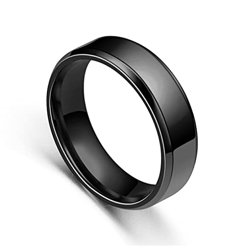 CLSSLVVBN Unisex Band Ring Jubiläum Frauen Männer Frau Ehemann Hand Schmuck Urlaub Freund Freundin Personalisierte Geschenke, Schwarz, Taille 10 von CLSSLVVBN