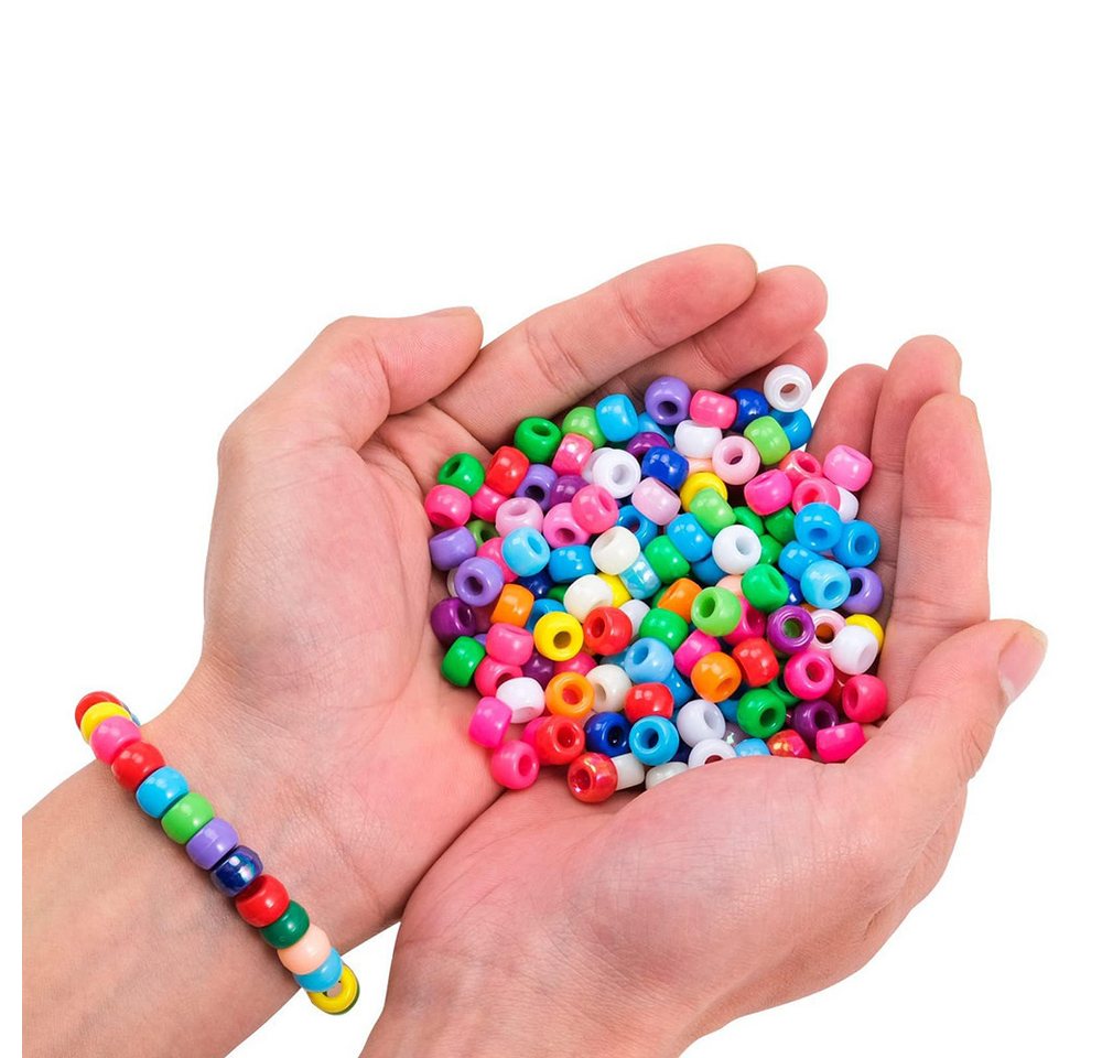 CLTYQ Ketten und Armband Set 1800 Stück Perlen für Armbänder,bunte Perlen für Haarzöpfe (Bastelset für Kinder), Bastelarbeiten, Kandi-Schmuck, Schlüsselanhänger und Dekorationen von CLTYQ