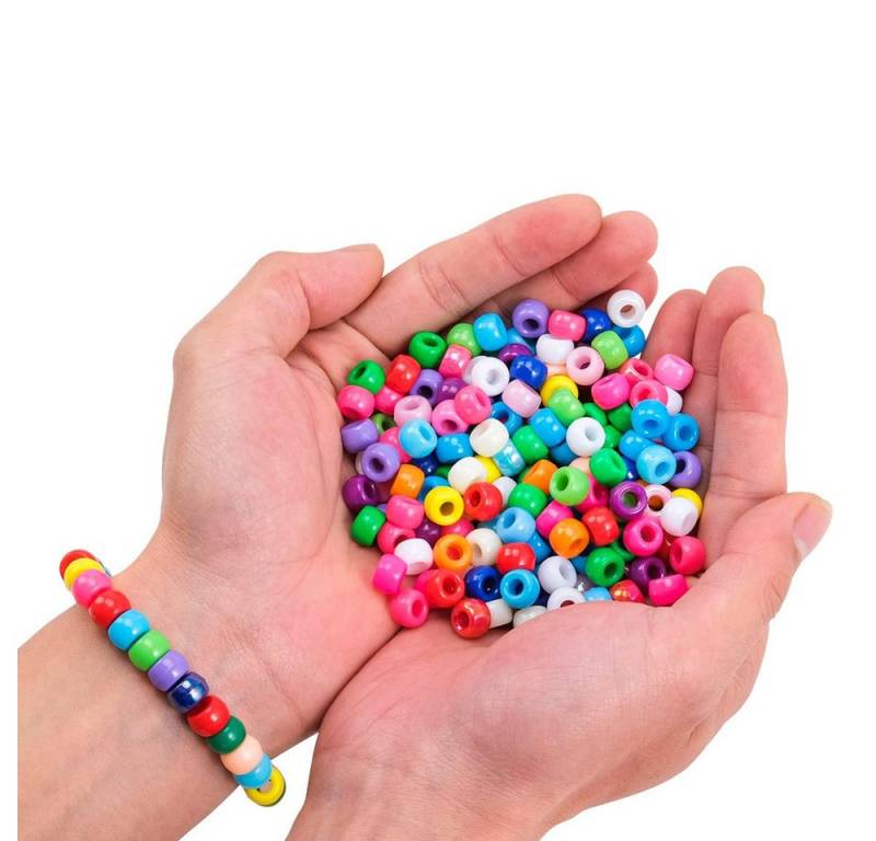 CLTYQ Ketten und Armband Set 1800 Stück Perlen für Armbänder,bunte Perlen für Haarzöpfe (Bastelset für Kinder), Bastelarbeiten, Kandi-Schmuck, Schlüsselanhänger und Dekorationen von CLTYQ