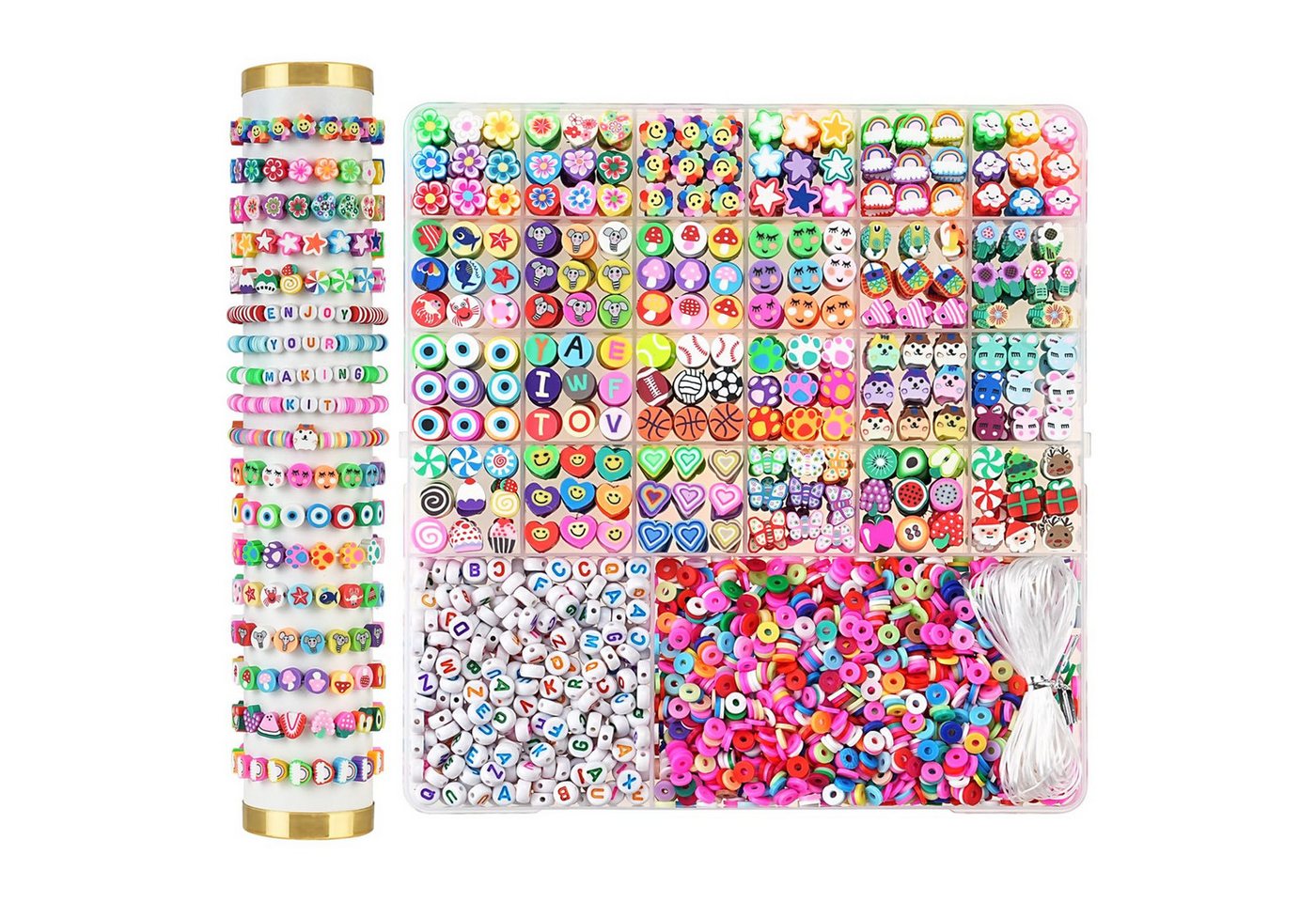 CLTYQ Ketten und Armband Set Ketten und Armband Set 2300 Stück Perlen für Armbänder Kinder Perlen, Auffädeln von Armbändern Selber Machen Polymer Clay Perlen DIYHandwerk CLTYQ Ketten und Armband Set Ketten und Armband Set 2300 Stück Perlen für Armbänder Kinder Perlen, Auffädeln von Armbändern Selber Machen Polymer Clay Perlen DIYHandwerk von CLTYQ