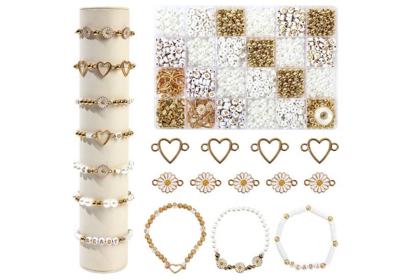 CLTYQ Ketten und Armband Set Kreativset Bastelperlen Armband Perlen Set Handgemachtes, Perlenarmband-Set, DIY Perlen zum Auffädeln von CLTYQ