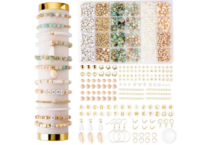 CLTYQ Ketten und Armband Set Natürlicheperlen für armbänderEdelstein Perlen PerlenSet Zum Auffädeln, für DIY armbänder selber machen Schmuck Kette für Kinder Erwachsene von CLTYQ