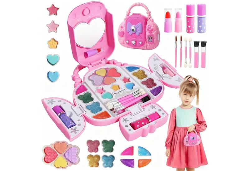 CLTYQ Kosmetik-Set Kreativset Kosmetik-Set,Kinder-Make-up-Kit mit Spiegel-,Make-Spielzeug, Prinzessinnen-Spielzeug-Kosmetik-Set,waschbares Make-up-Set von CLTYQ