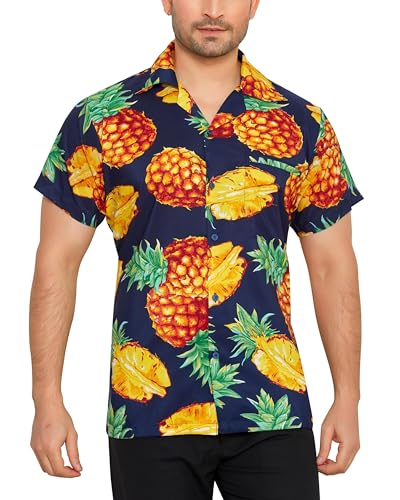 CLUB CUBANA Herren-Hawaiihemd mit normaler Passform, klassischer Kurzarm, lässigem Blumenmuster XXL von CLUB CUBANA