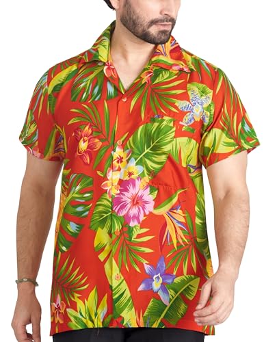 CLUB CUBANA Herren-Hawaiihemd mit normaler Passform, klassischer Kurzarm, lässigem Blumenmuster XXL von CLUB CUBANA