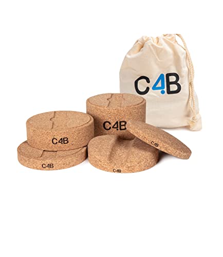 C4B Kork Rückenstrecker-Set | Dehner für Rücken, Wirbelsäule und Brust | Rückendehner mit Höhenregulierung | Rückentrainer für Brustmuskulatur und Dehnung des Rückens | inkl. Turnbeutel aus Baumwolle von CLUB4BRANDS