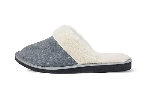 CLUB4BRANDS Gefütterte Hausschuhe für Damen, Bequem, Samtig Weiches Velours und Kuschelig Warme Wolle, Fersenfreie Pantoffeln für Einfaches An- und Ausziehen, (Damen - 38 EUR) von CLUB4BRANDS