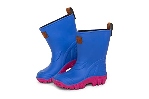 CLUB4BRANDS Kinder-Regenstiefel | Gummistiefel mit herausnehmbaren Einlegesohlen | wasserdichte und rutschfeste Kinderstiefel | Made in Italy (32/33 - Marine/Fuchsia) von CLUB4BRANDS