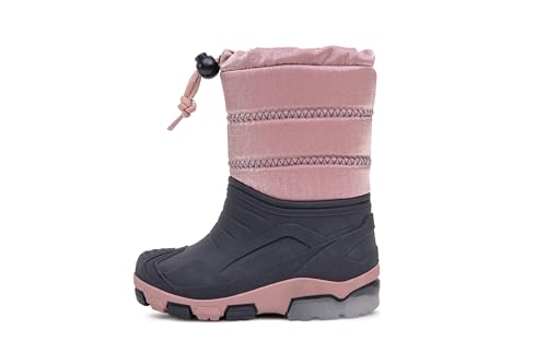 Kinder-Winterstiefel | Gummistiefel mit weichem Warmfutter | Winterschuhe mit Schnellverschluss | Blinkeffekt in der Sohle | Schneestiefel mit Innenfutter | Made in Italy (28/29 - Rosa / Glitzer) von CLUB4BRANDS