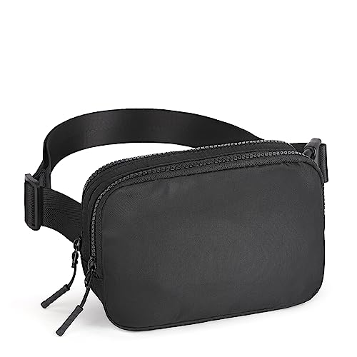 CLUCI Bauchtasche Damen Klein, Frauen Gürteltasche Herren, Sport Mode Sling Bag, Stylisch Crossbody Umhängetasche Hüfttaschen mit Verstellbarer Schultergurt，schwarz von CLUCI