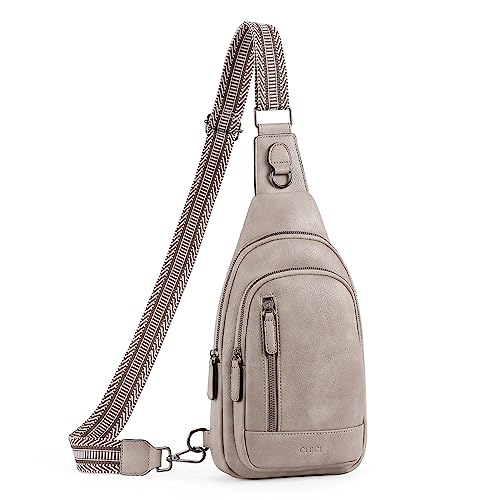 CLUCI Crossbody bag Bauchtasche, umhängetasche damen herren, PU Leder Brusttasche, Klein Schultertasche für Reisen,Grau von CLUCI