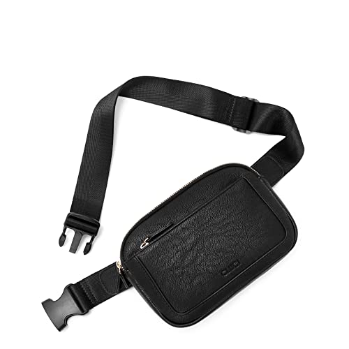 CLUCI Gürteltasche für Damen, Mini-Umhängetasche, verstellbarer Riemen, veganes Leder, Gürteltasche für Damen, Schwarz, Einheitsgröße von CLUCI