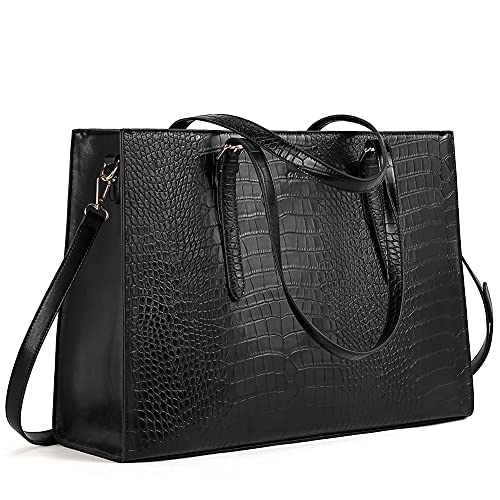 CLUCI Handtaschen und Handtaschen für Frauen, Leder-Designer-Tragetasche, große Damen-Arbeitstasche, Krokodilmuster schwarz (Schwarz) - 6919202173549 von CLUCI