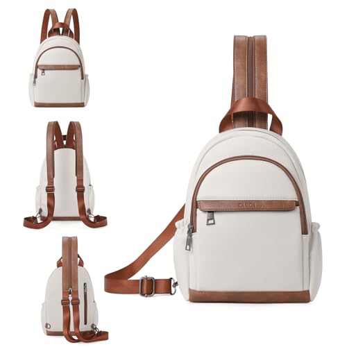 CLUCI Kleiner Rucksack Damen Elegant Wasserdichte Schultasche Daypack Mini Leder Rucksack Für Damen Rucksack Tasche 2 in 1 Teenager Mädchen Schultaschen von CLUCI