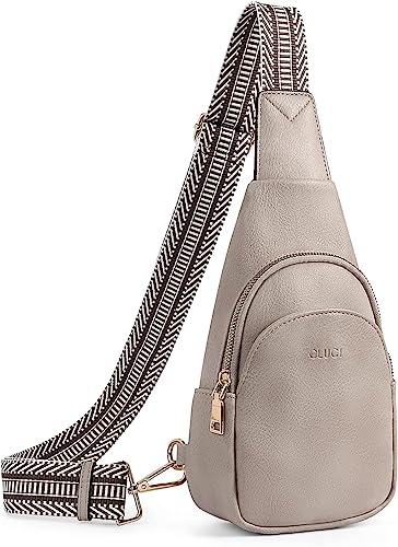 CLUCI Sling Bag Klein Brusttasche, Damen PU Leder Crossbody Umhängetasche Bauchtasche für Reisen, Einkaufen, Schultertasche mit Verstellbarer Schultergurt von CLUCI