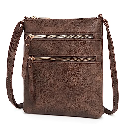 CLUCI Umhängetasche Damen Klein PU Leder Handy Umhängetasche Frauen Stilvoll Handytasche zum Umhängen Crossbody Schultertasche mit Quaste Kaffee von CLUCI