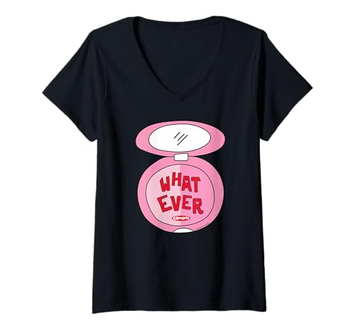 Damen Clueless Whatever Cher Blush Compact T-Shirt mit V-Ausschnitt von CLUELESS