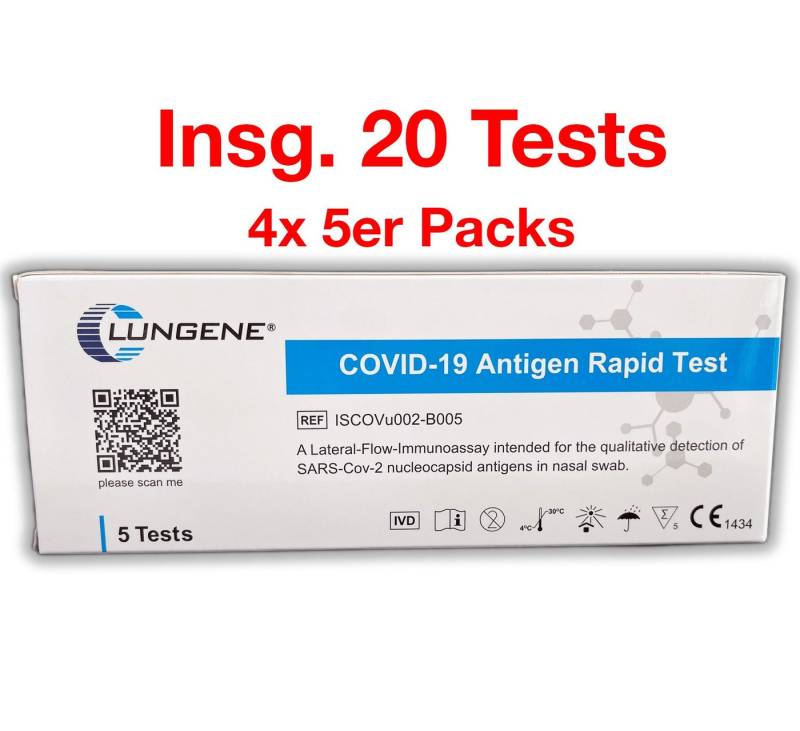 CLUNGENE PSA-Schnelltest Clungene® LAIEN 5er Antigen Test - COVID-19 Schnelltest (Nasal Swab) - von CLUNGENE
