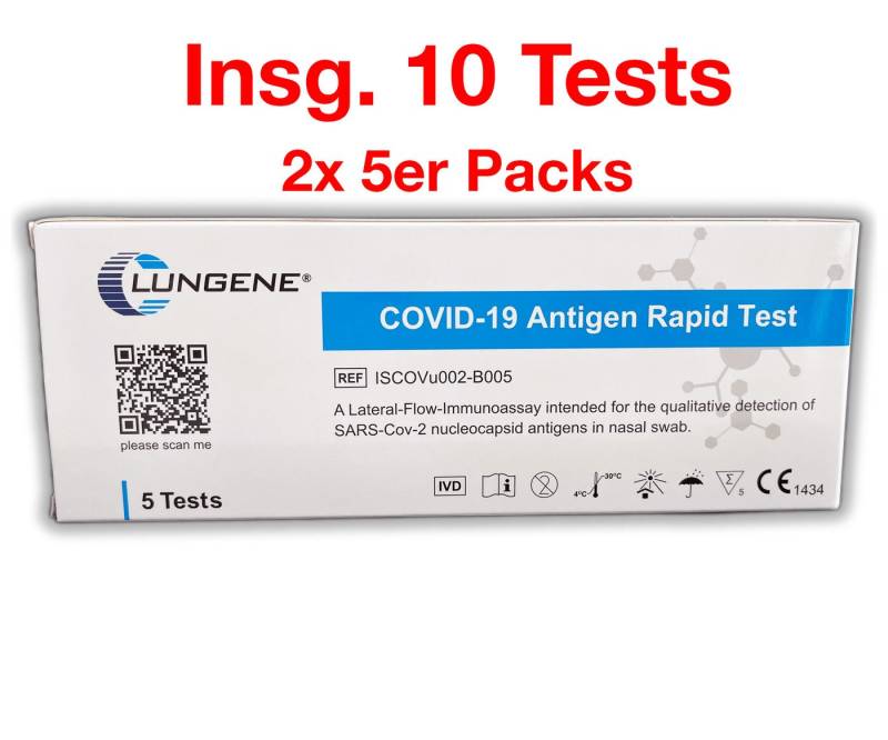CLUNGENE PSA-Schnelltest Clungene® LAIEN 5er Antigen Test - COVID-19 Schnelltest (Nasal Swab) - von CLUNGENE