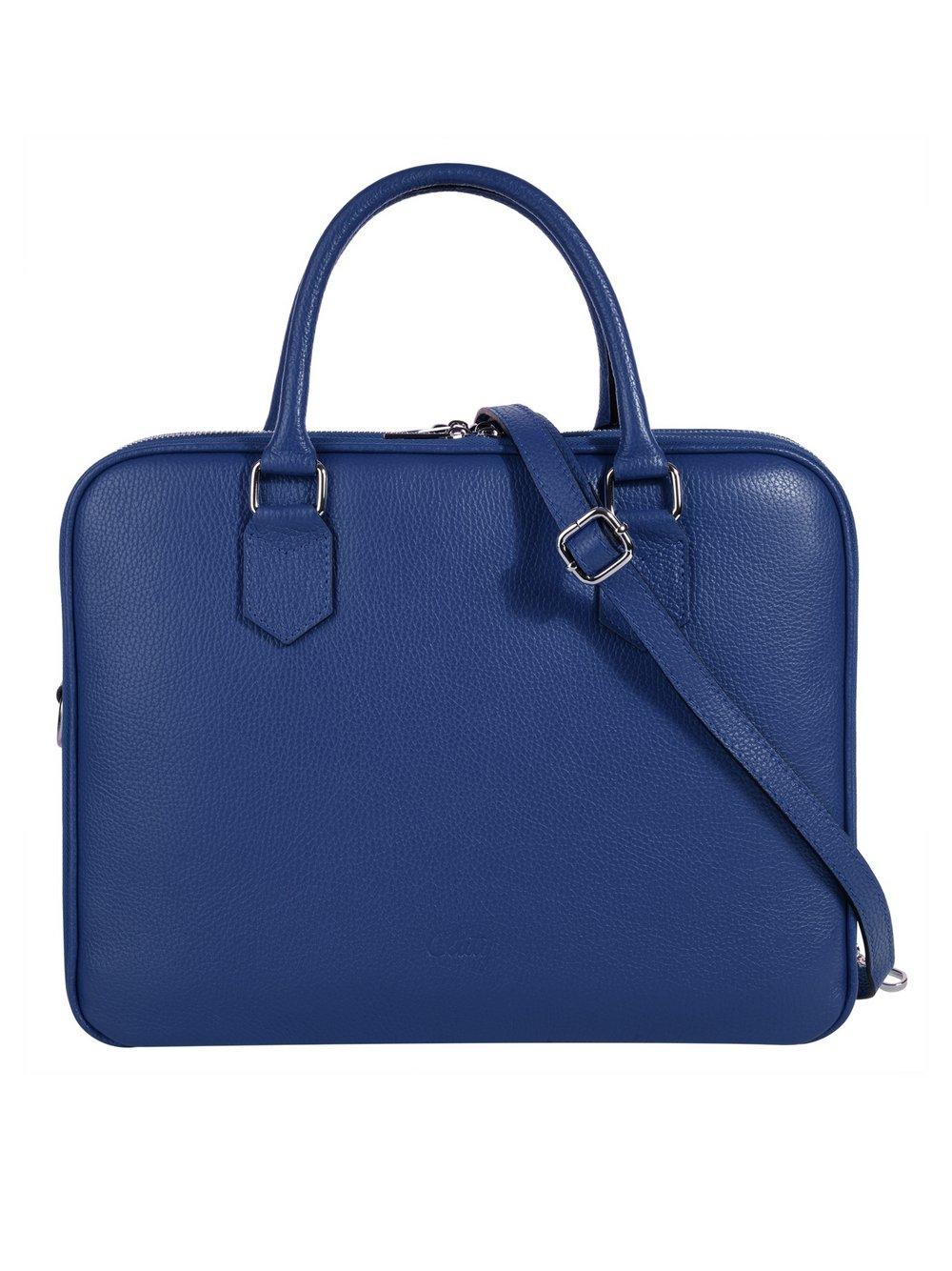 Cluty Aktentasche Damen Leder, blau von CLUTY