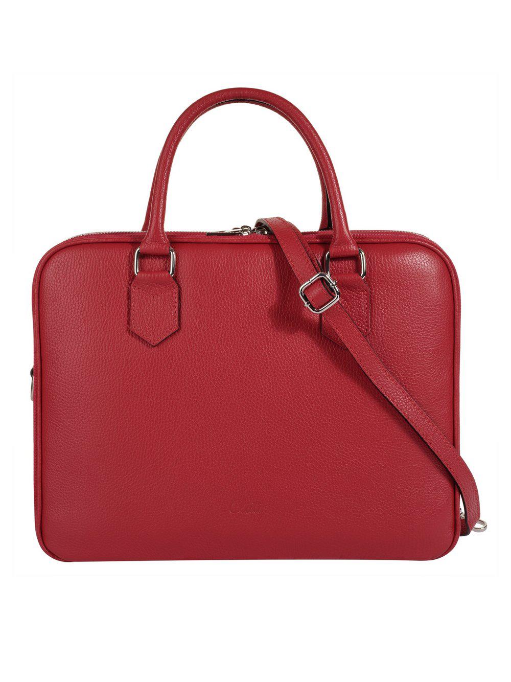 Cluty Aktentasche Damen Leder, rot von CLUTY