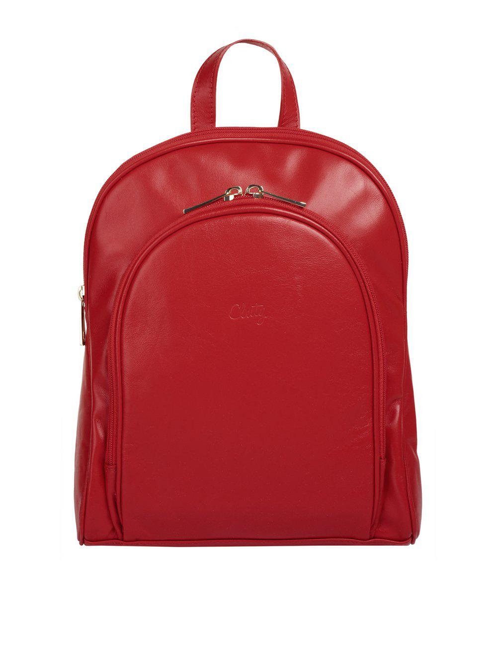 Cluty Cityrucksack Damen Leder, rot von CLUTY