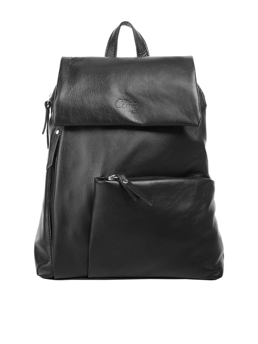 Cluty Cityrucksack Damen Leder, schwarz von CLUTY