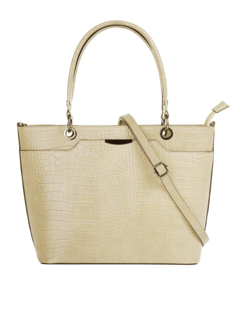 Cluty Handtasche Damen Leder, beige von CLUTY