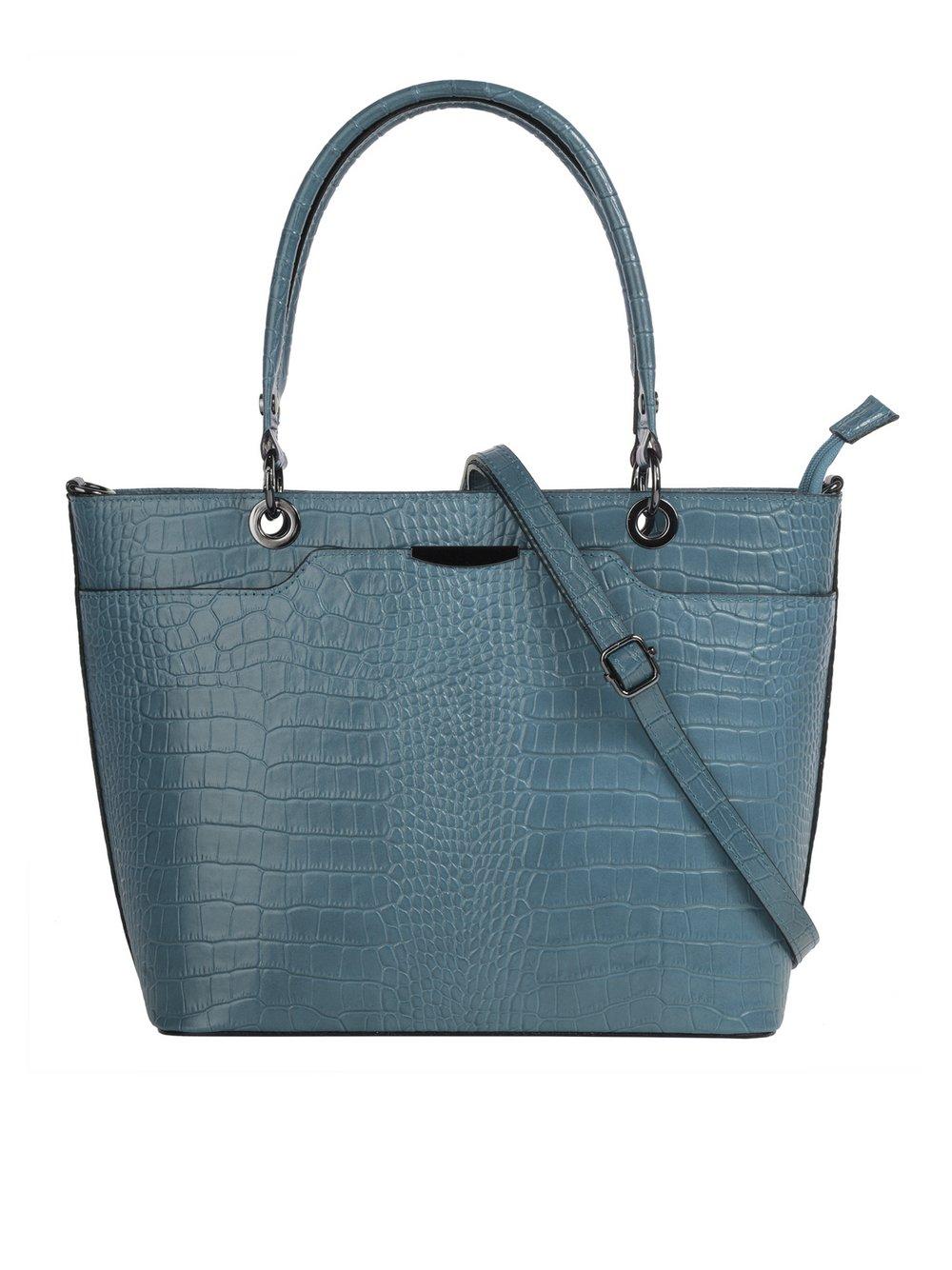 Cluty Handtasche Damen Leder, blau von CLUTY