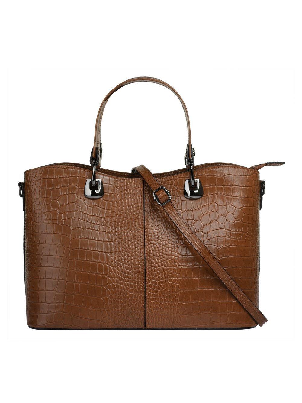 Cluty Handtasche Damen Leder, cognac von CLUTY