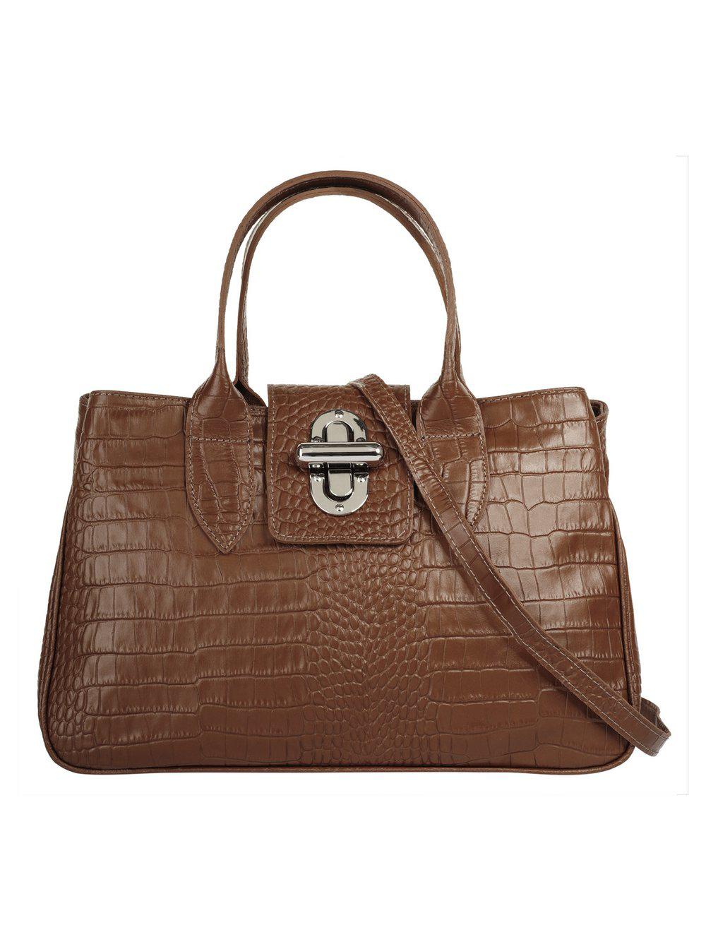 Cluty Handtasche Damen Leder, cognac von CLUTY